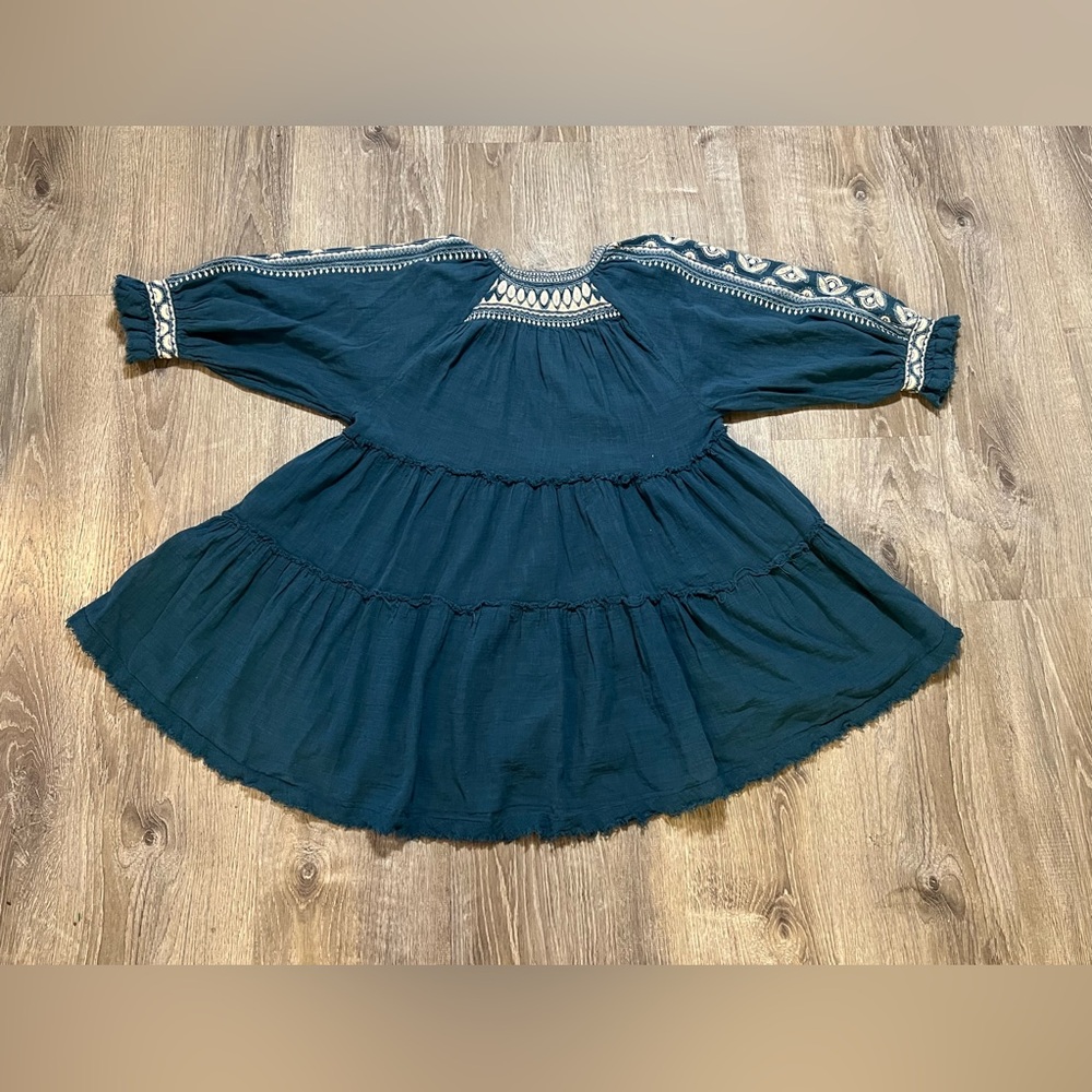 Free People Blue Embroidered Mini Dress - Picture 4 of 9